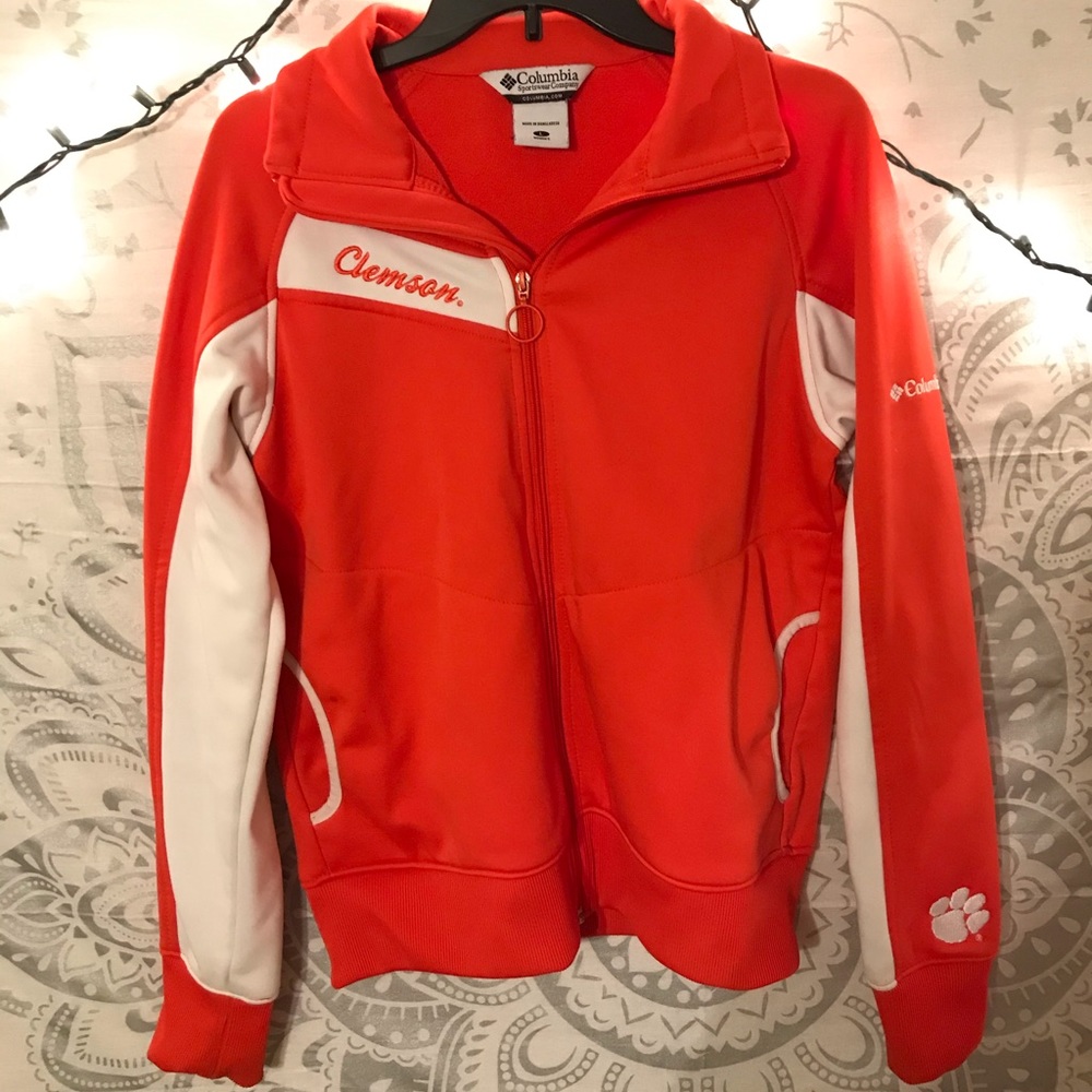 A women’s large Columbia Clemson themed jacket